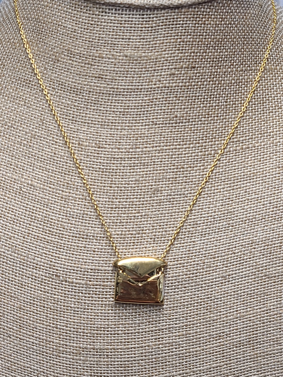 Shop LC Letter Necklace Gold Plated Sterling Silver 18″